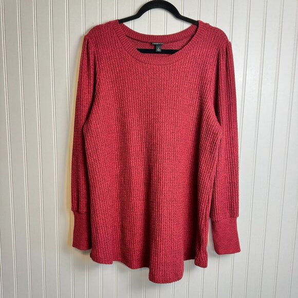 Torrid red crew neck knit top long sleeve size 2X J17 - Picture 1 of 5
